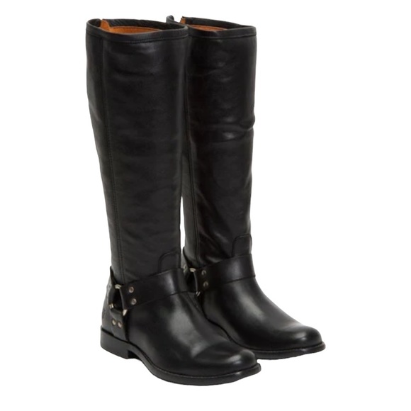 Frye Shoes - HP🎉 Frye Womens Phillip Harness Tall Round Toe Italian Leather Boots Sz 8
